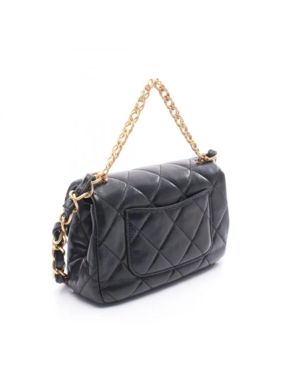 Chanel Shoulder Bag Quilted Small Flap Black Leather Chain